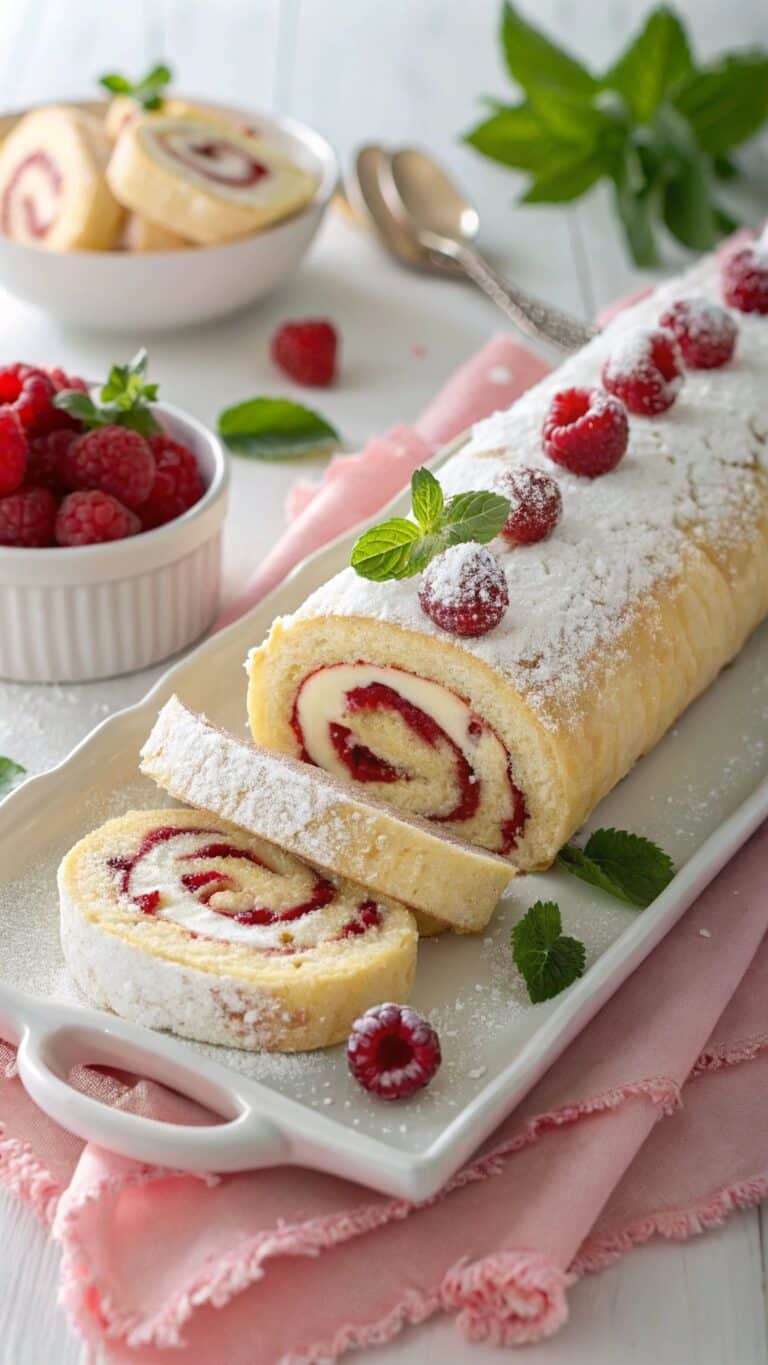 Raspberry White Chocolate Cake Roll Recipe