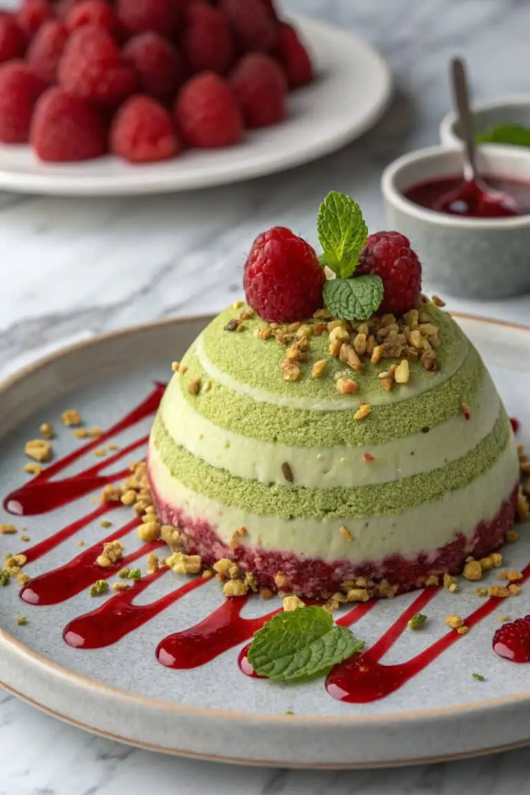 Pistachio & Raspberry Cheesecake Domes Recipe