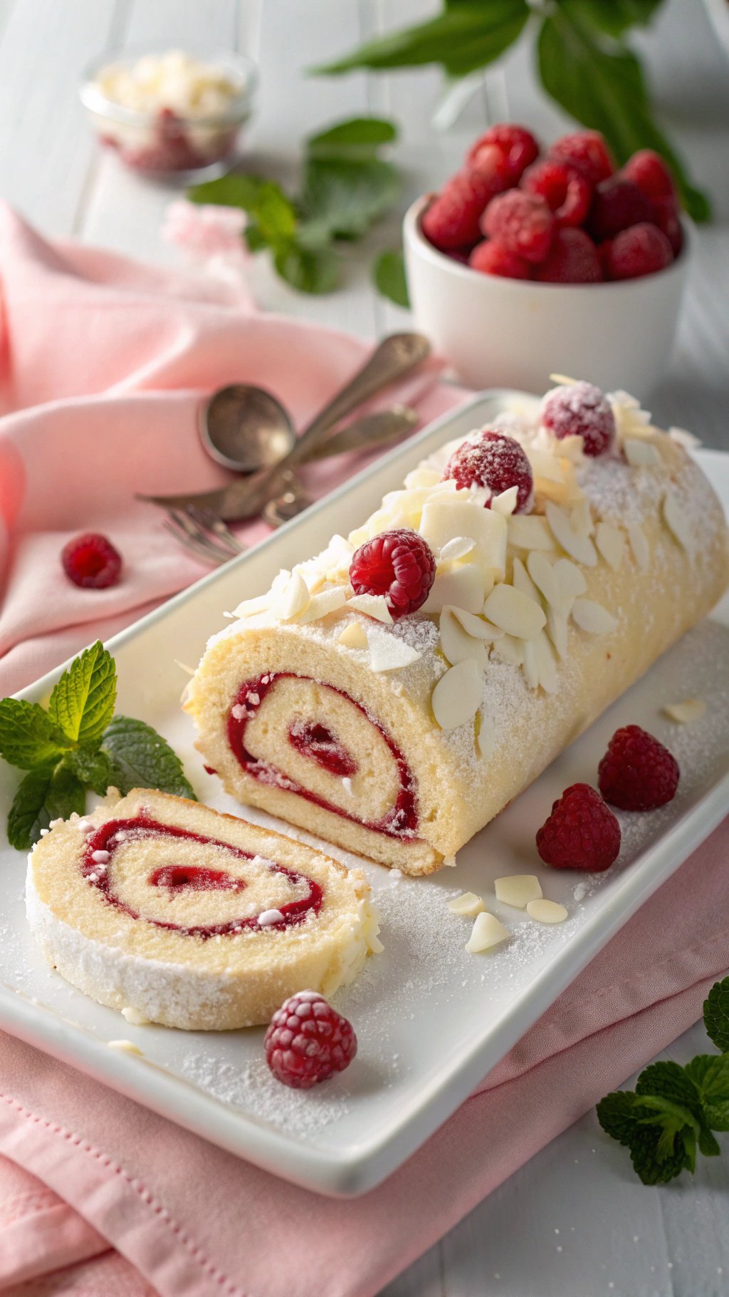 Raspberry White Chocolate Cake Roll Recipe