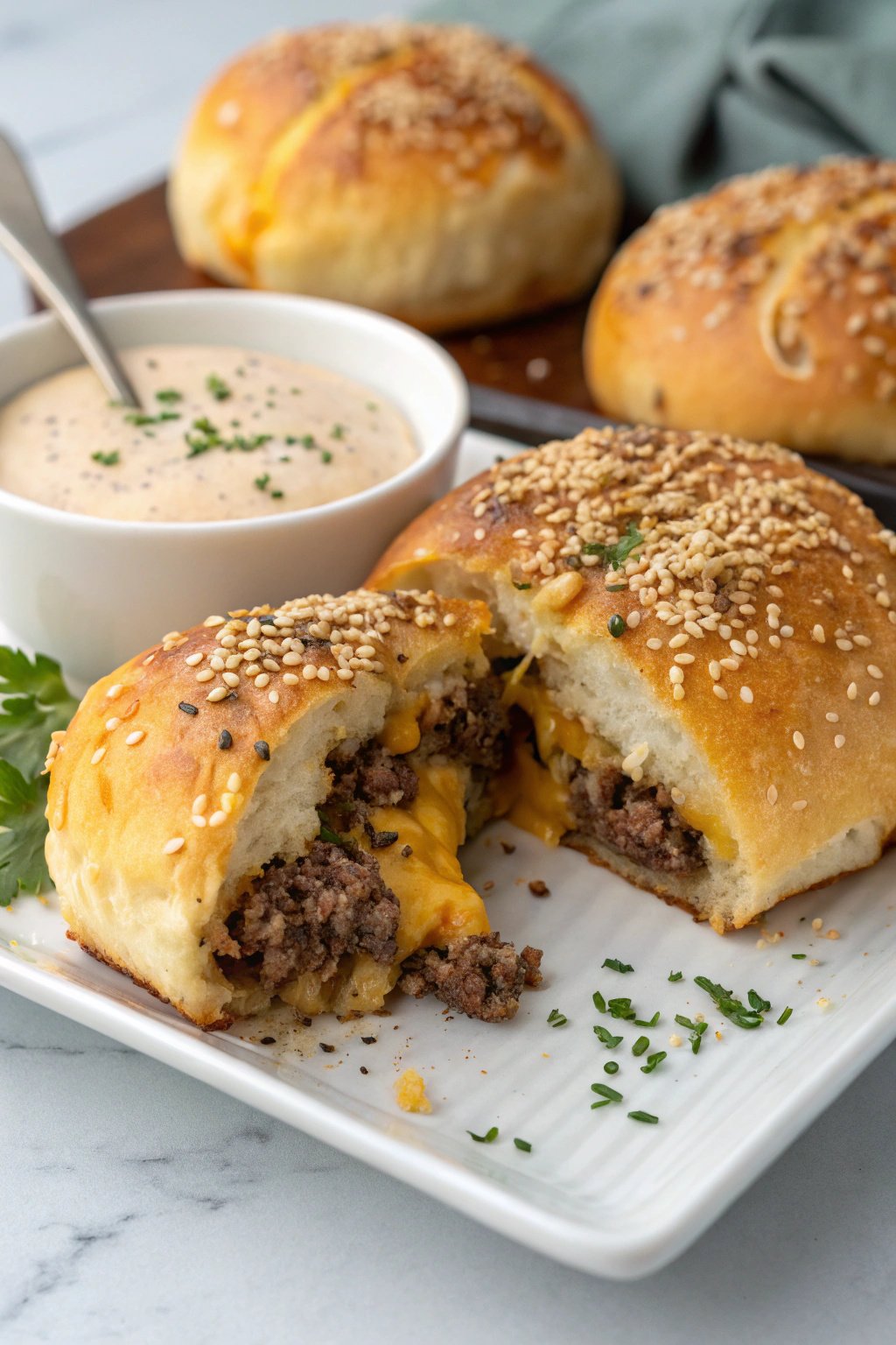 Garlic Parmesan Cheeseburger Bombs Recipe