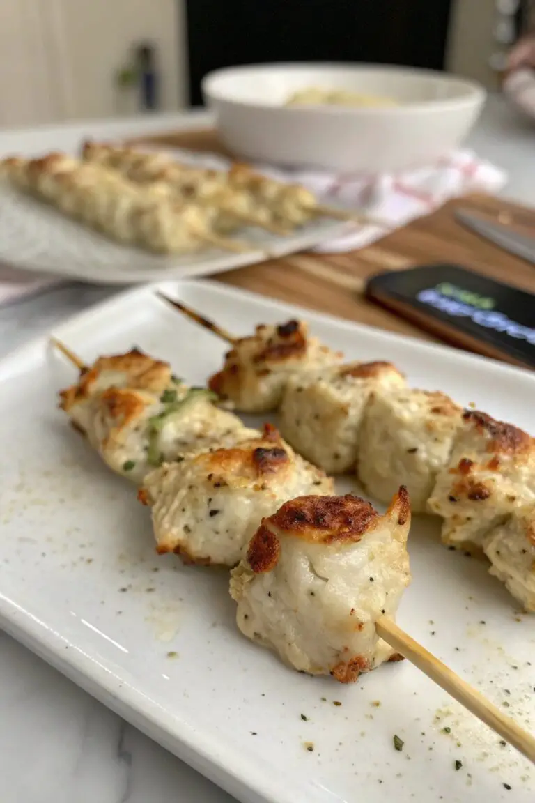 Garlic Parmesan Chicken Skewers Recipe