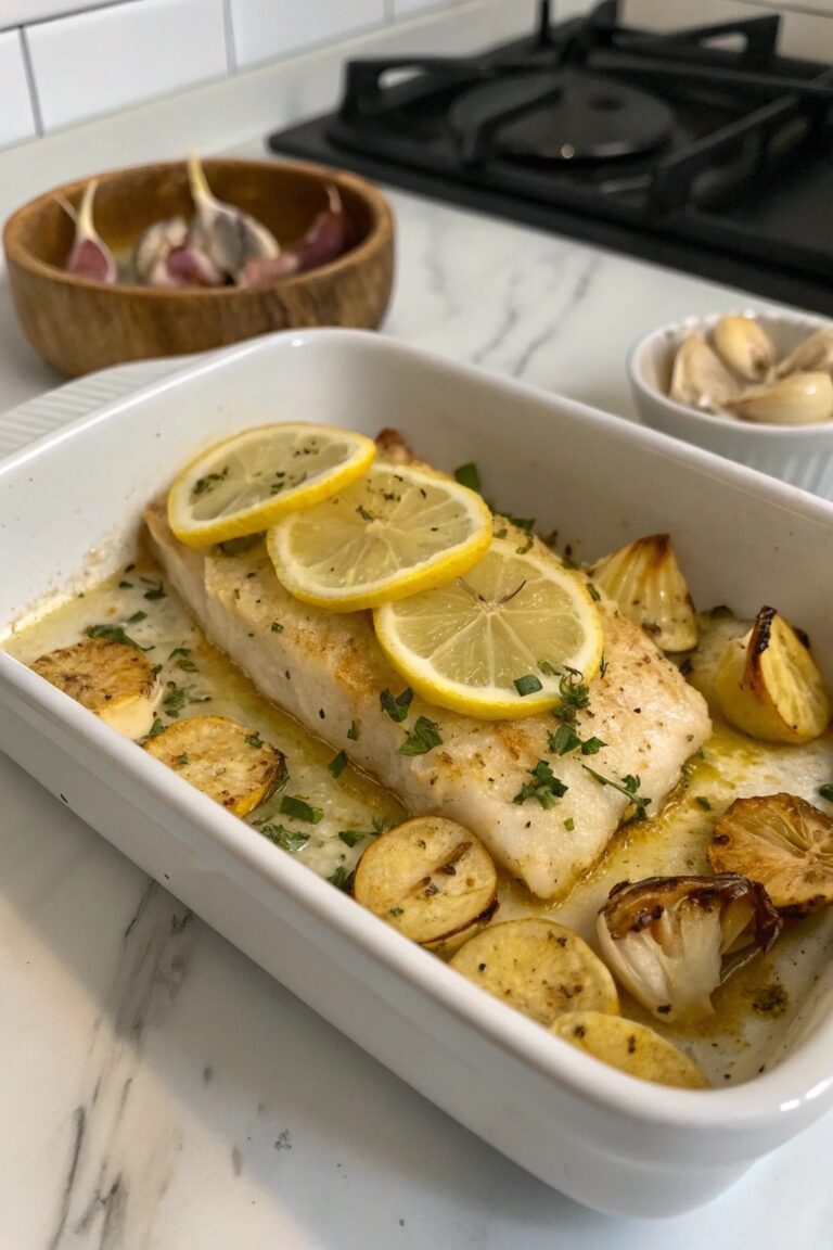 Baked Cod with Lemon and Garlic Recipe Delight