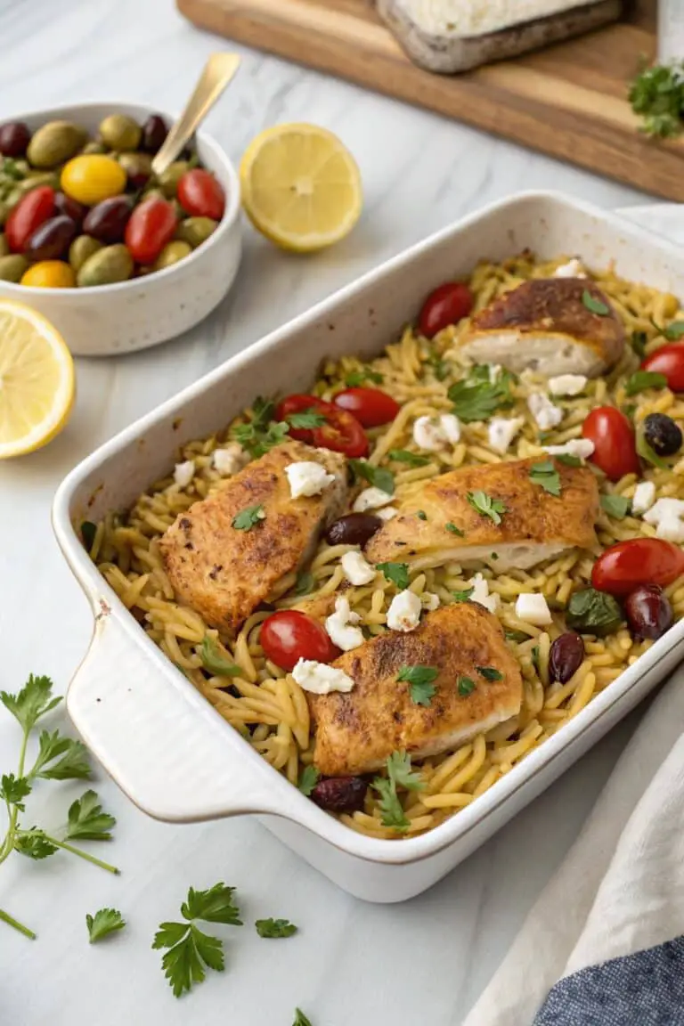 Greek Chicken Orzo Bake: A Delicious Mediterranean Dish