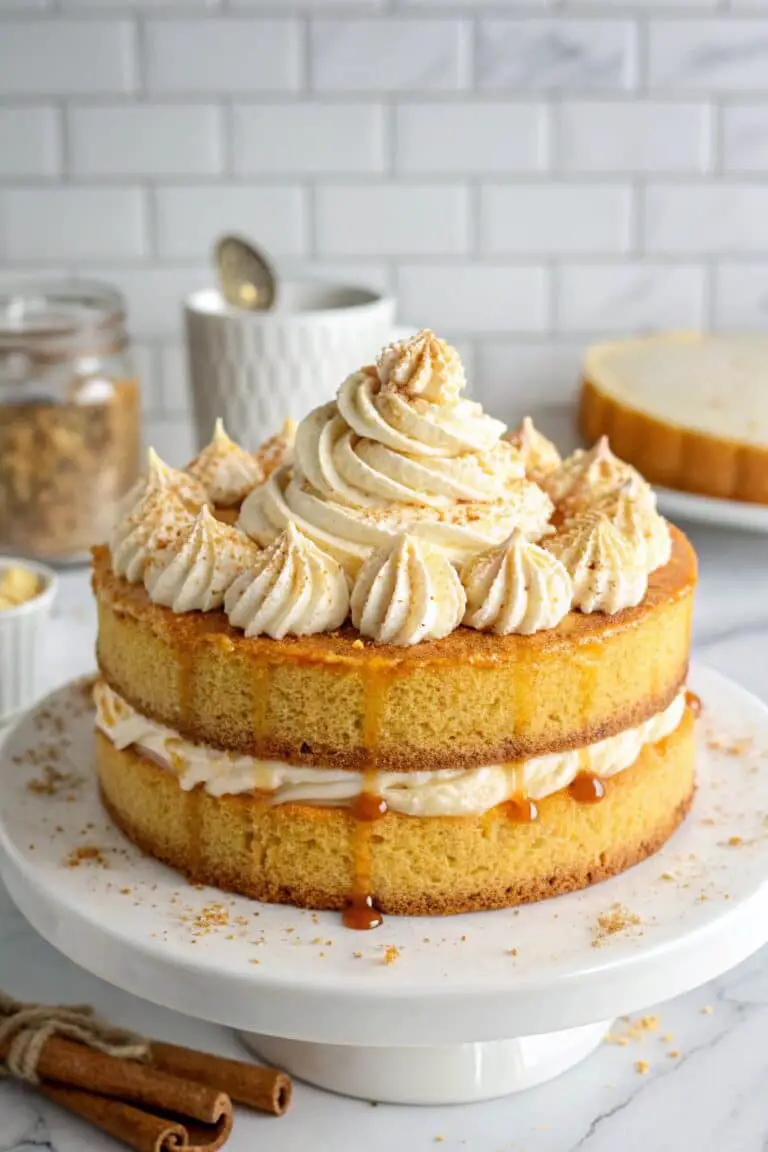 Cornbread Cake with Whipped Honey Buttercream Frosting