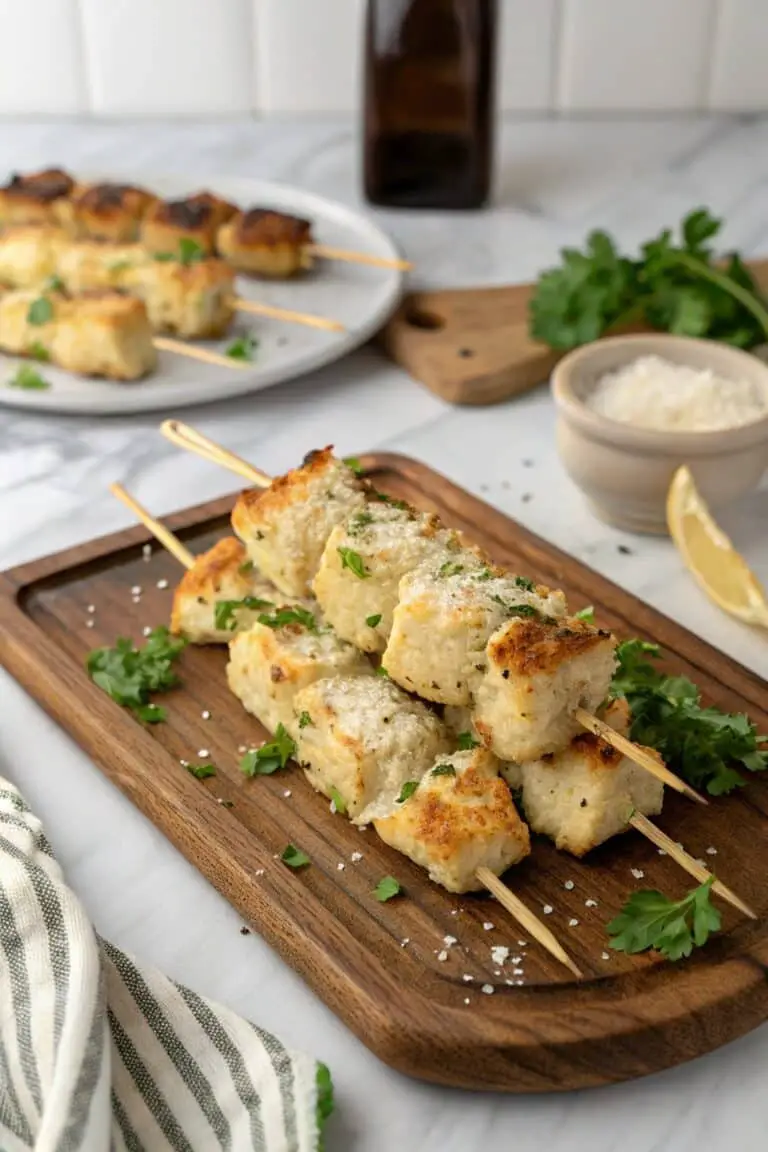 Air Fryer Garlic Parmesan Chicken Skewers Recipe