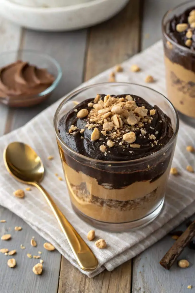 Creamy Peanut Butter Mousse with Rich Chocolate Ganache