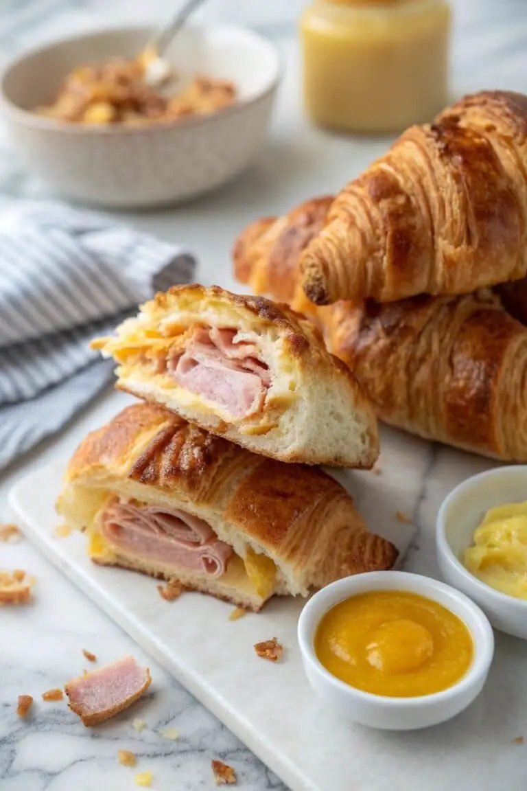 Buttery Baked Ham & Cheese Croissants Recipe