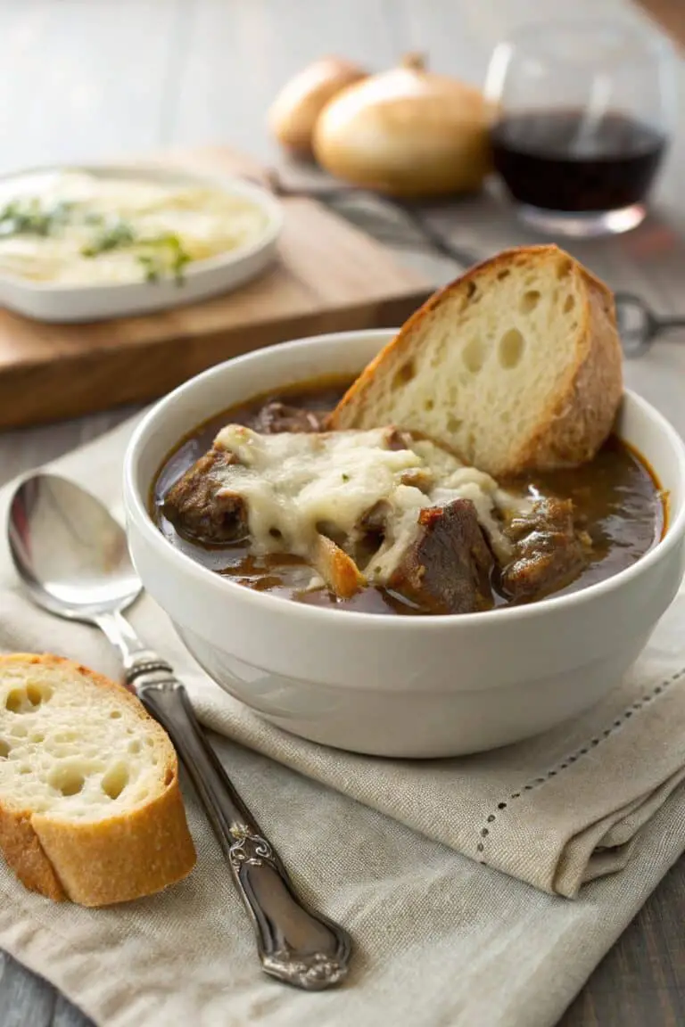 Cozy French Onion Beef Short Rib Soup Recipe