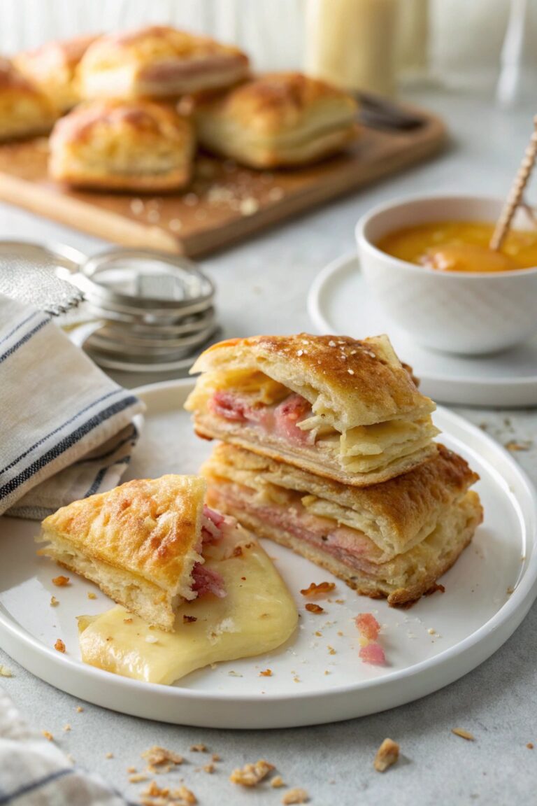 Crispy Ham & Cheese Puff Pastry Stacks Recipe