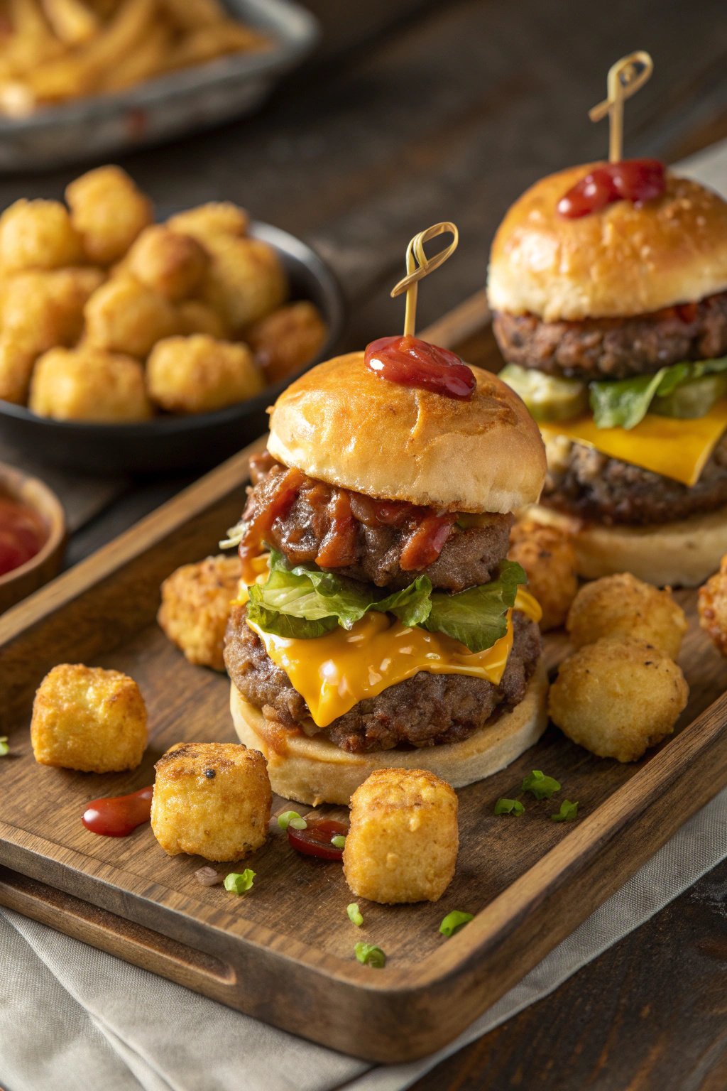 Mini Tater Tot Cheeseburgers Recipe - Delicious Bites