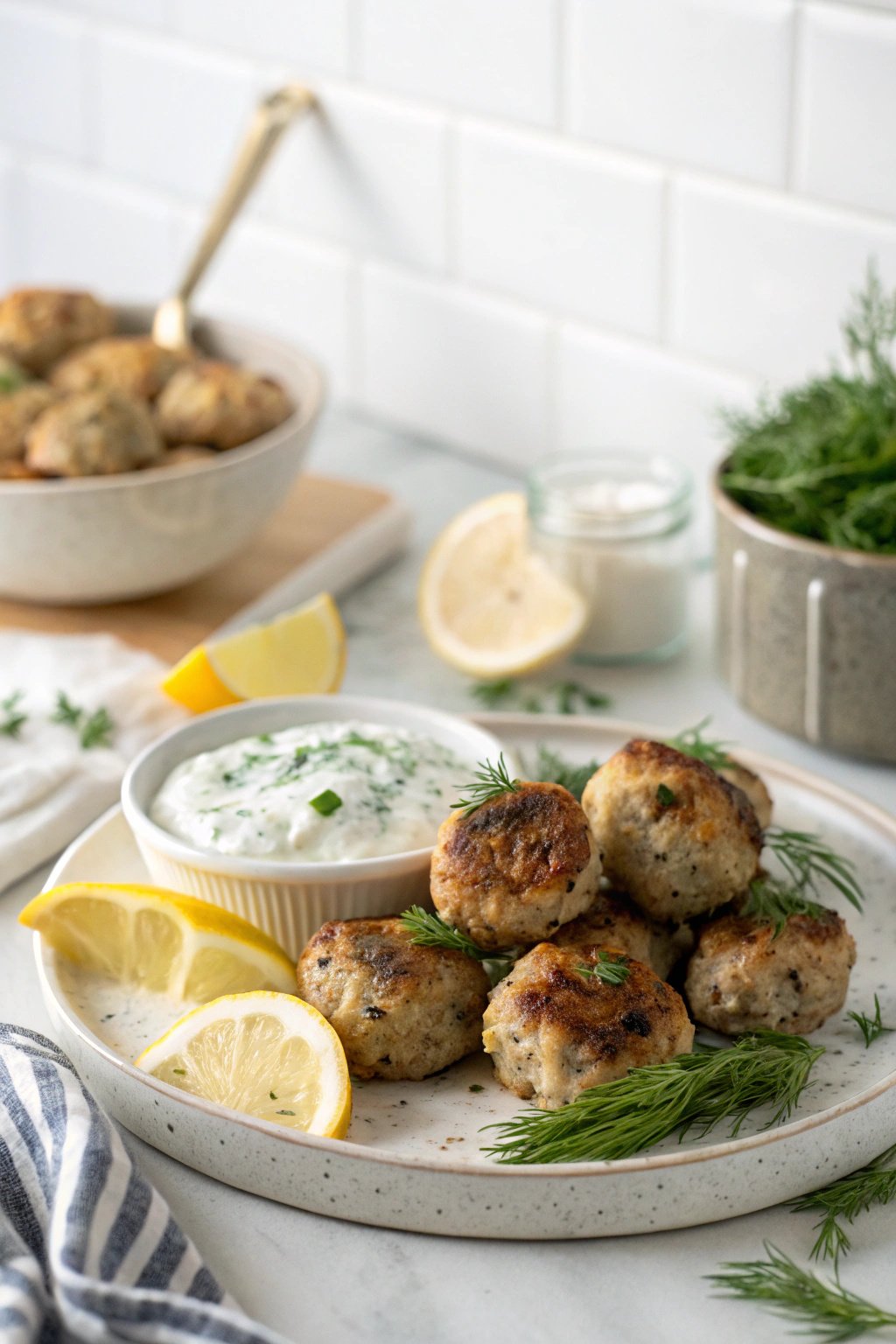 Greek Chicken Meatballs & Tzatziki Recipe Delight