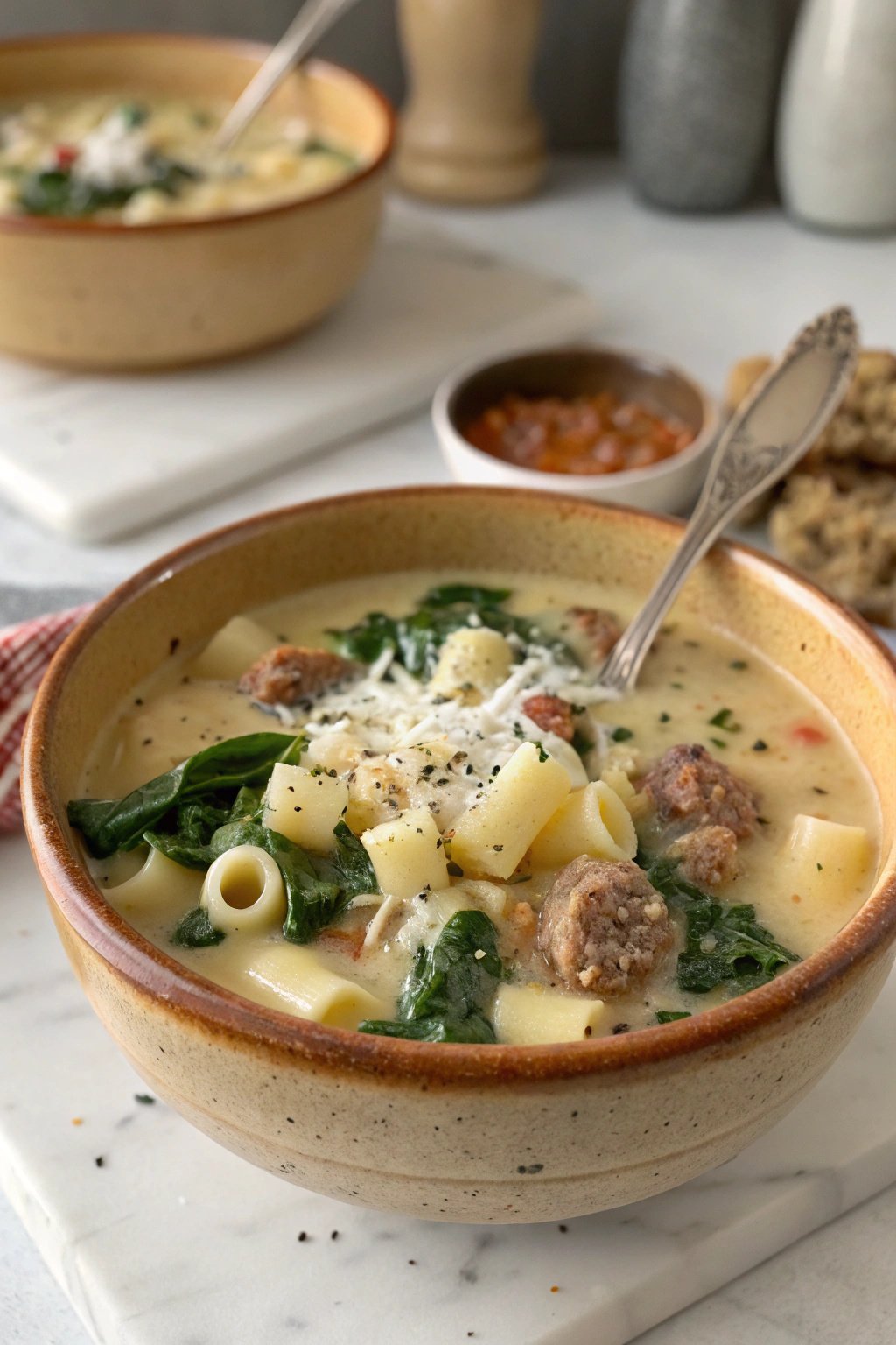 Creamy Parmesan Italian Sausage Ditalini Soup Recipe