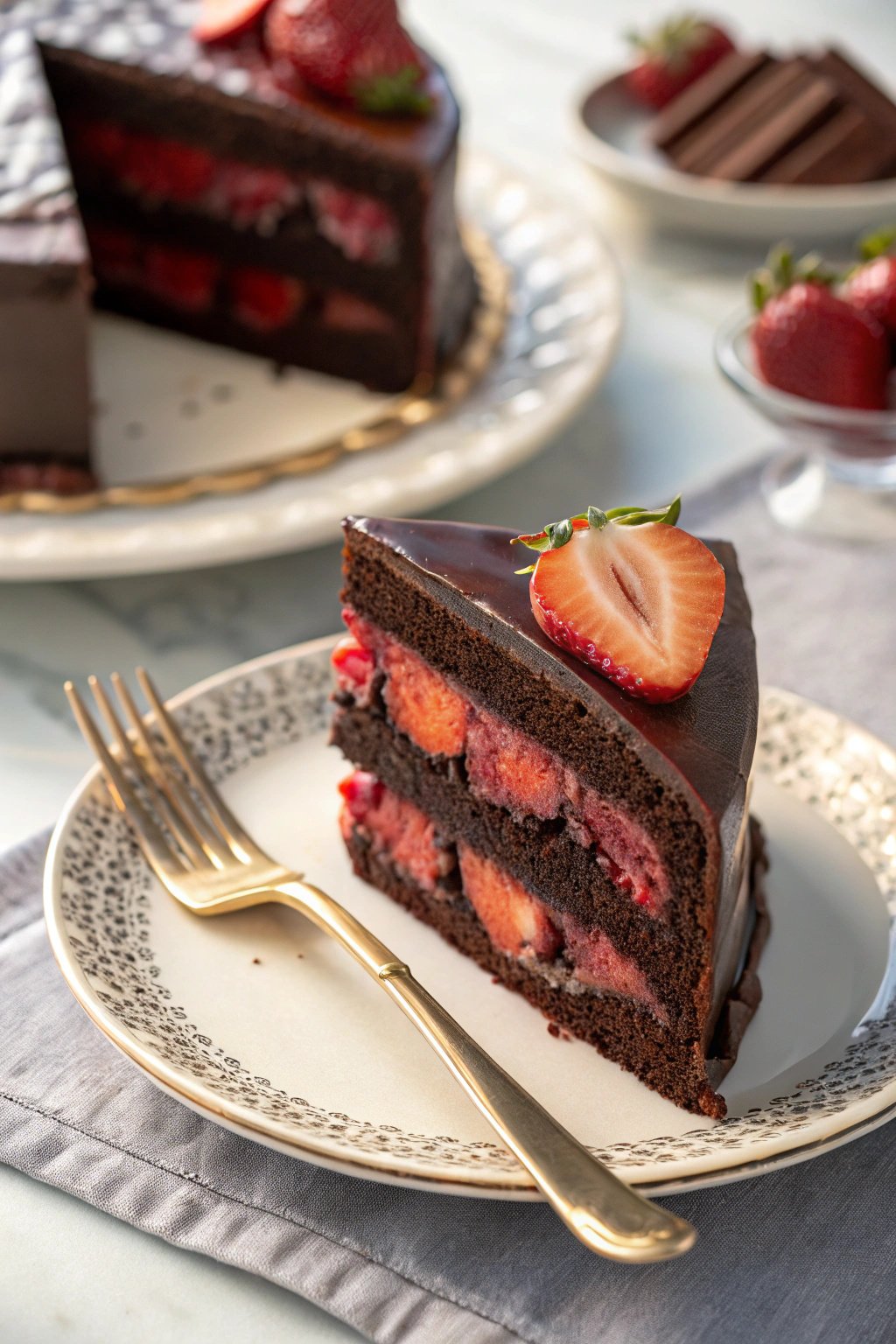 Decadent Strawberry Chocolate Cake Recipe
