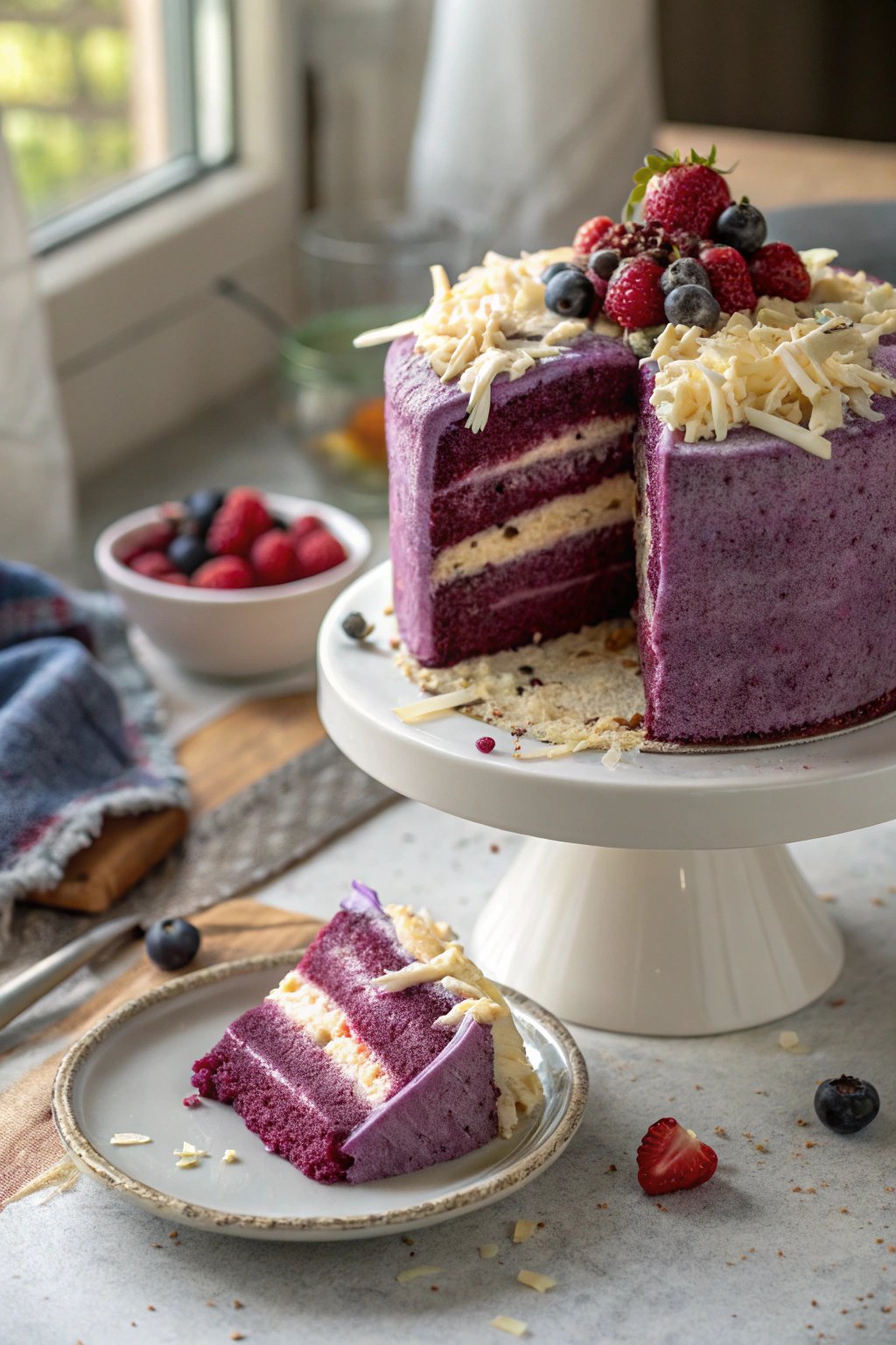 Purple Velvet Cake With Cream Cheese Frosting Recipe