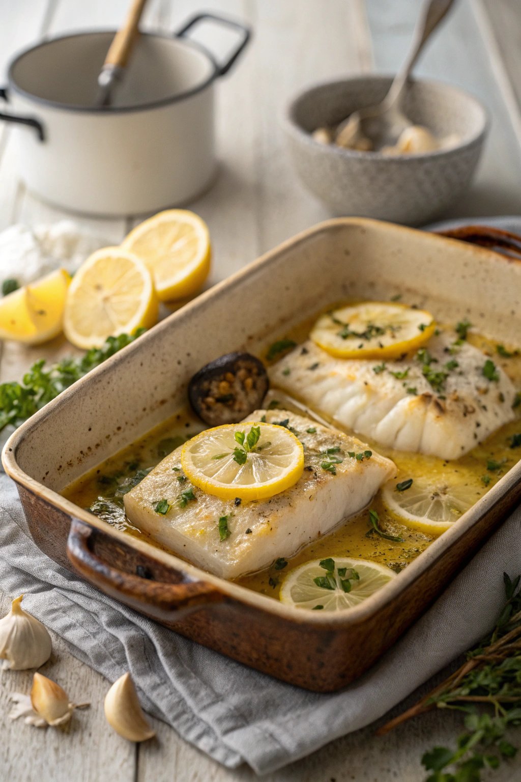 Baked Cod with Lemon and Garlic Recipe Delight