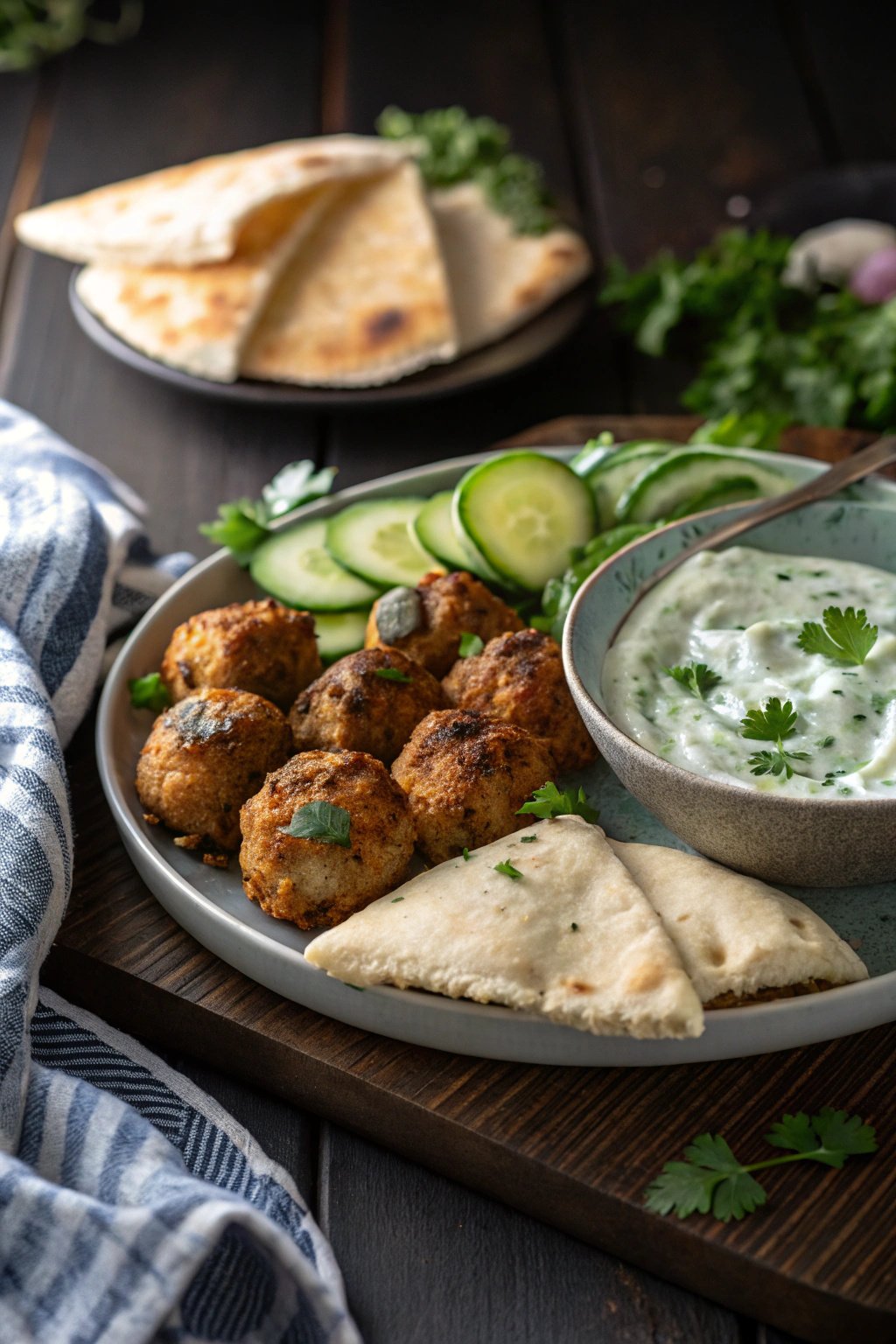 Greek Chicken Meatballs & Tzatziki Recipe Delight