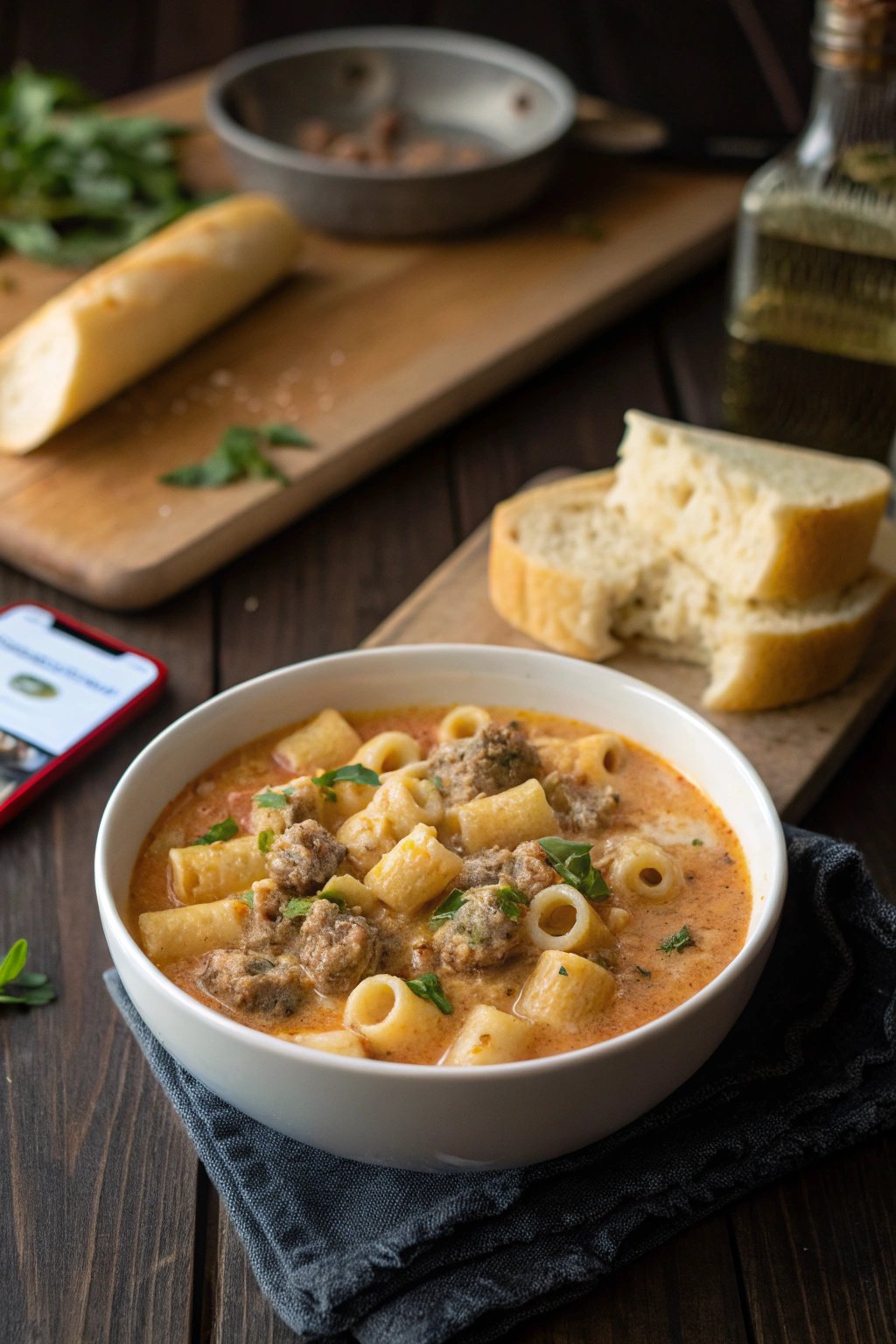 Creamy Parmesan Italian Sausage Ditalini Soup Recipe