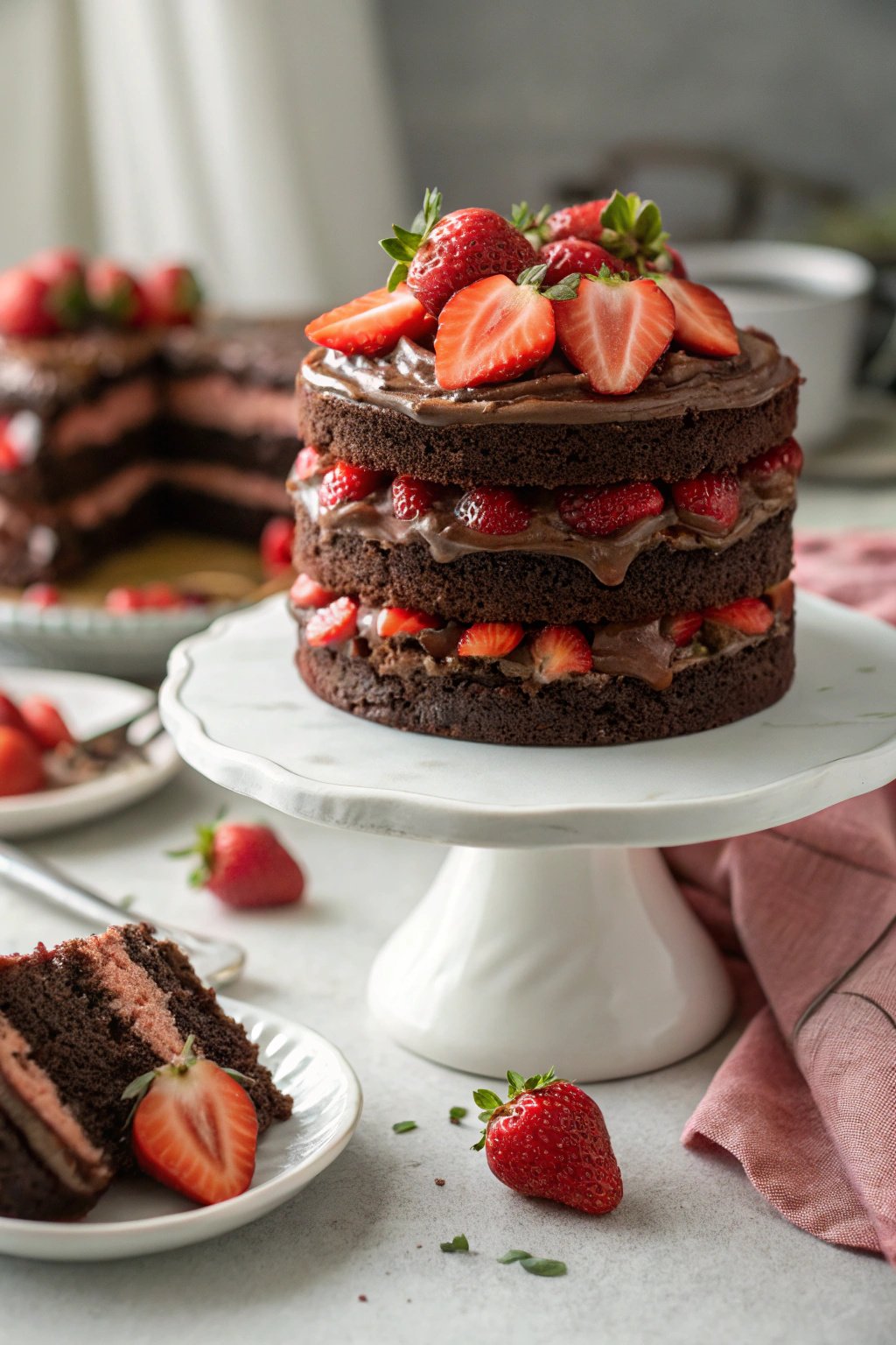 Decadent Strawberry Chocolate Cake Recipe
