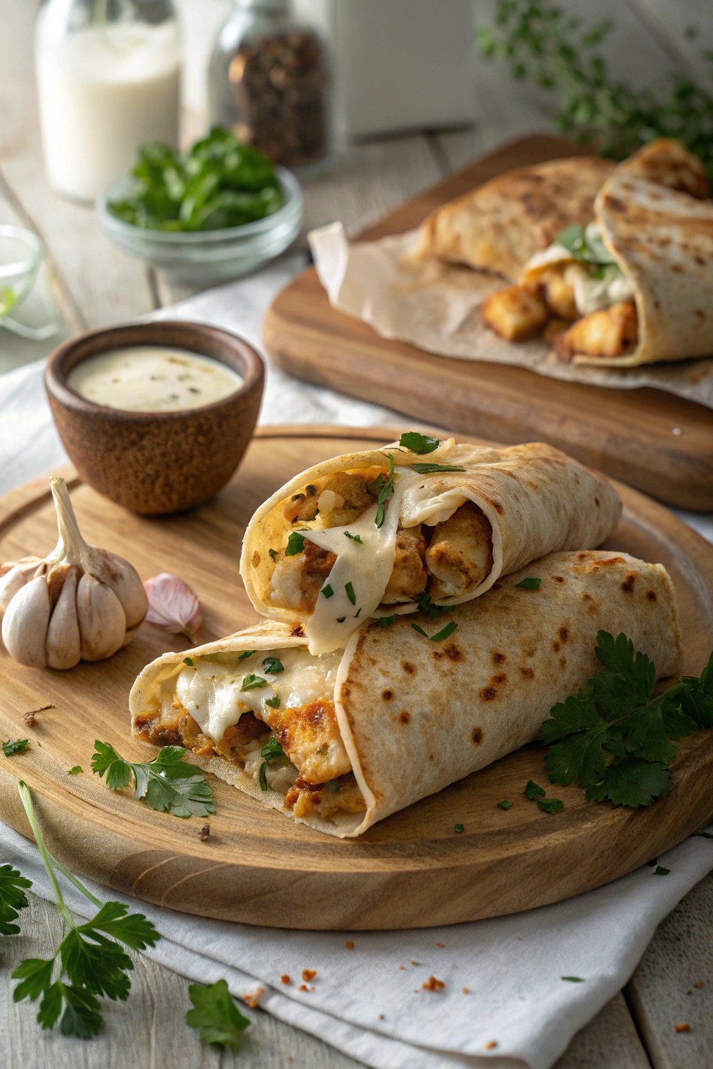 Cheesy Garlic Chicken Wraps: A Delicious Meal