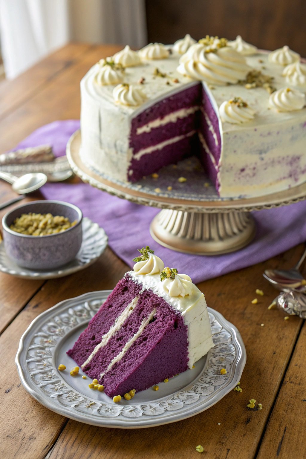 Purple Velvet Cake With Cream Cheese Frosting Recipe