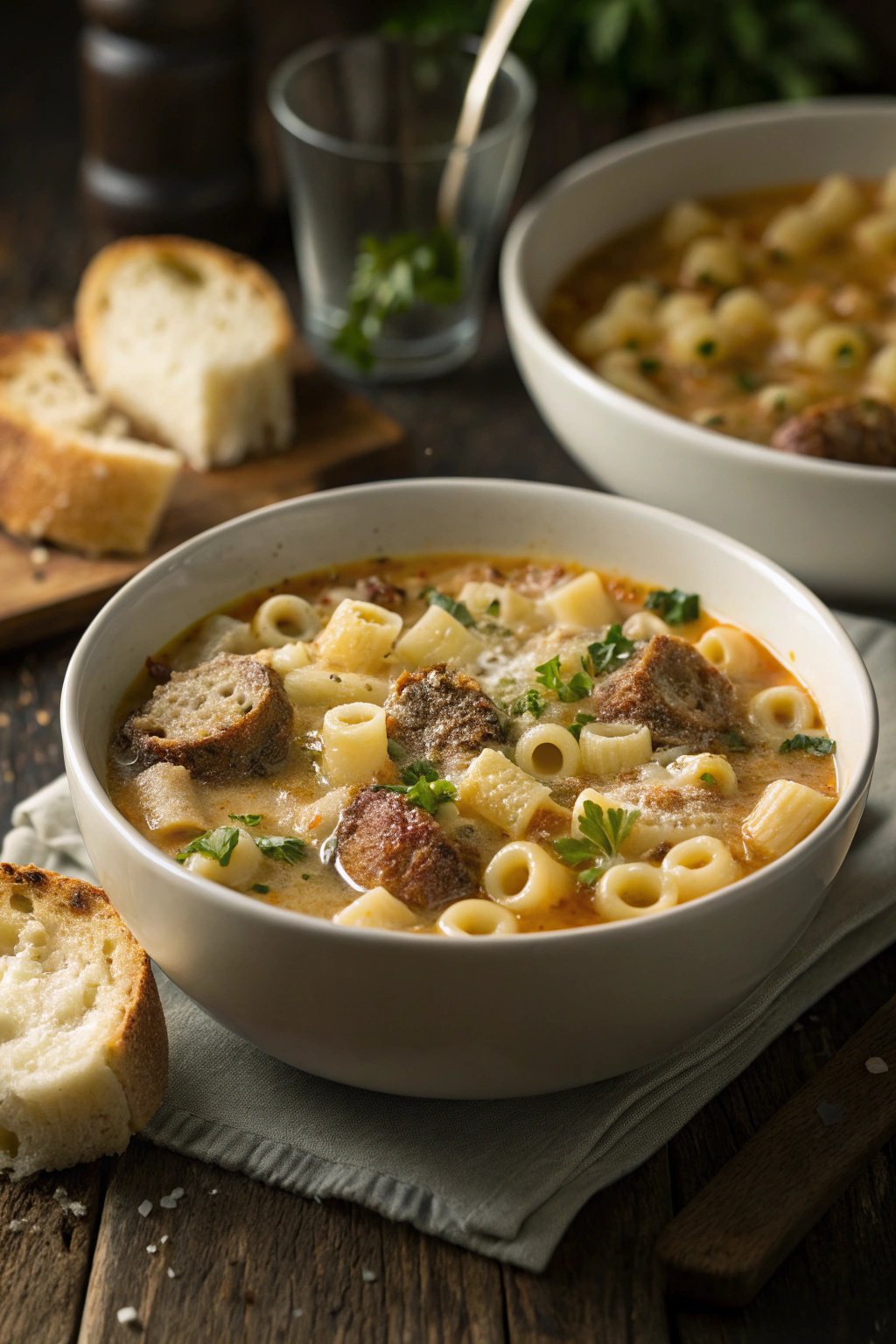 Creamy Parmesan Italian Sausage Ditalini Soup Recipe