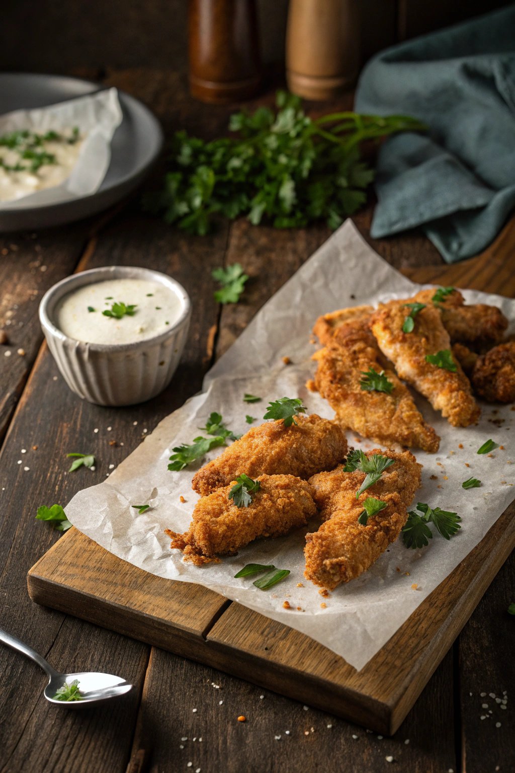Crispy Crack Chicken Tenders with Ranch & Parmesan