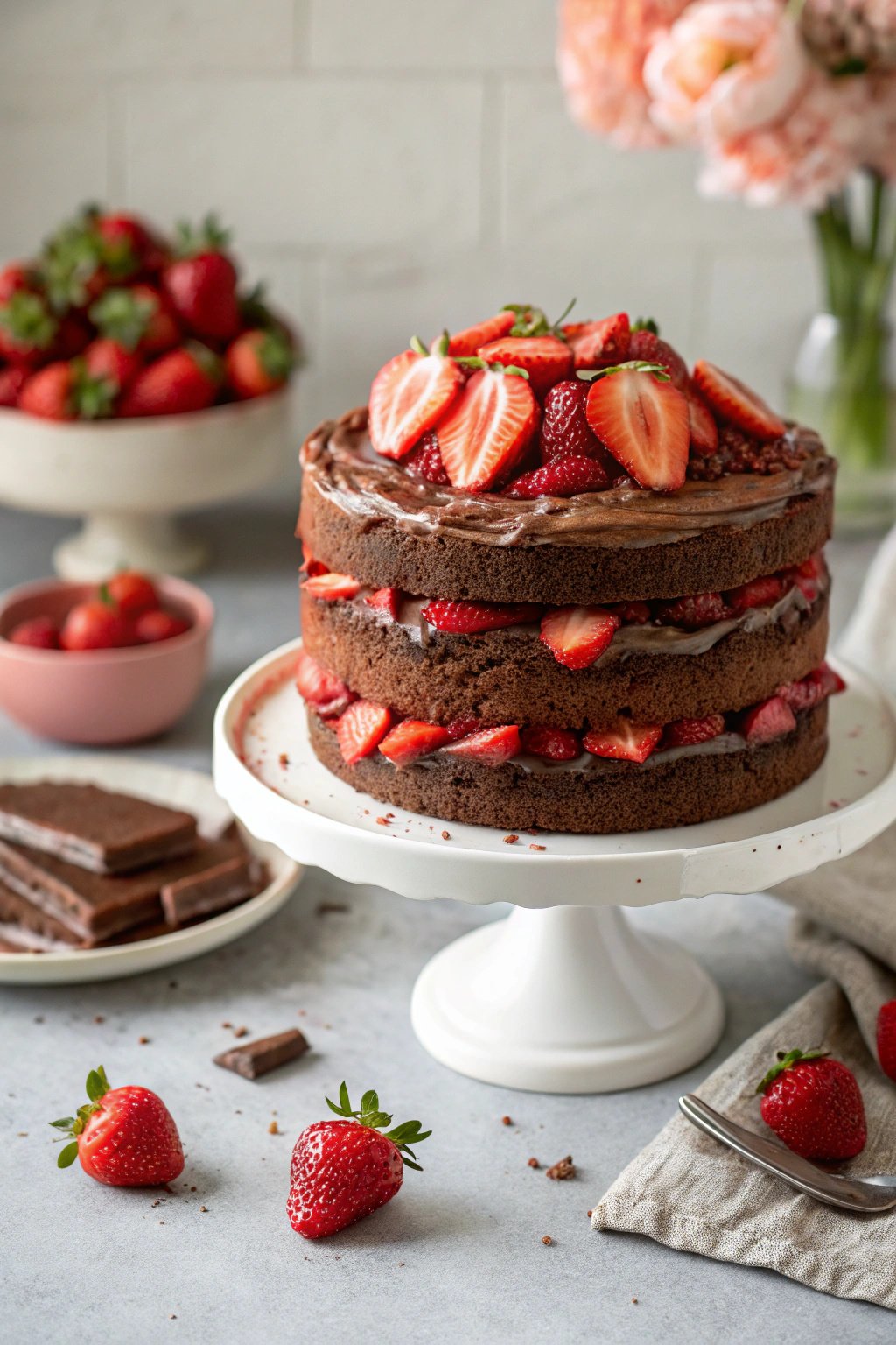Decadent Strawberry Chocolate Cake Recipe
