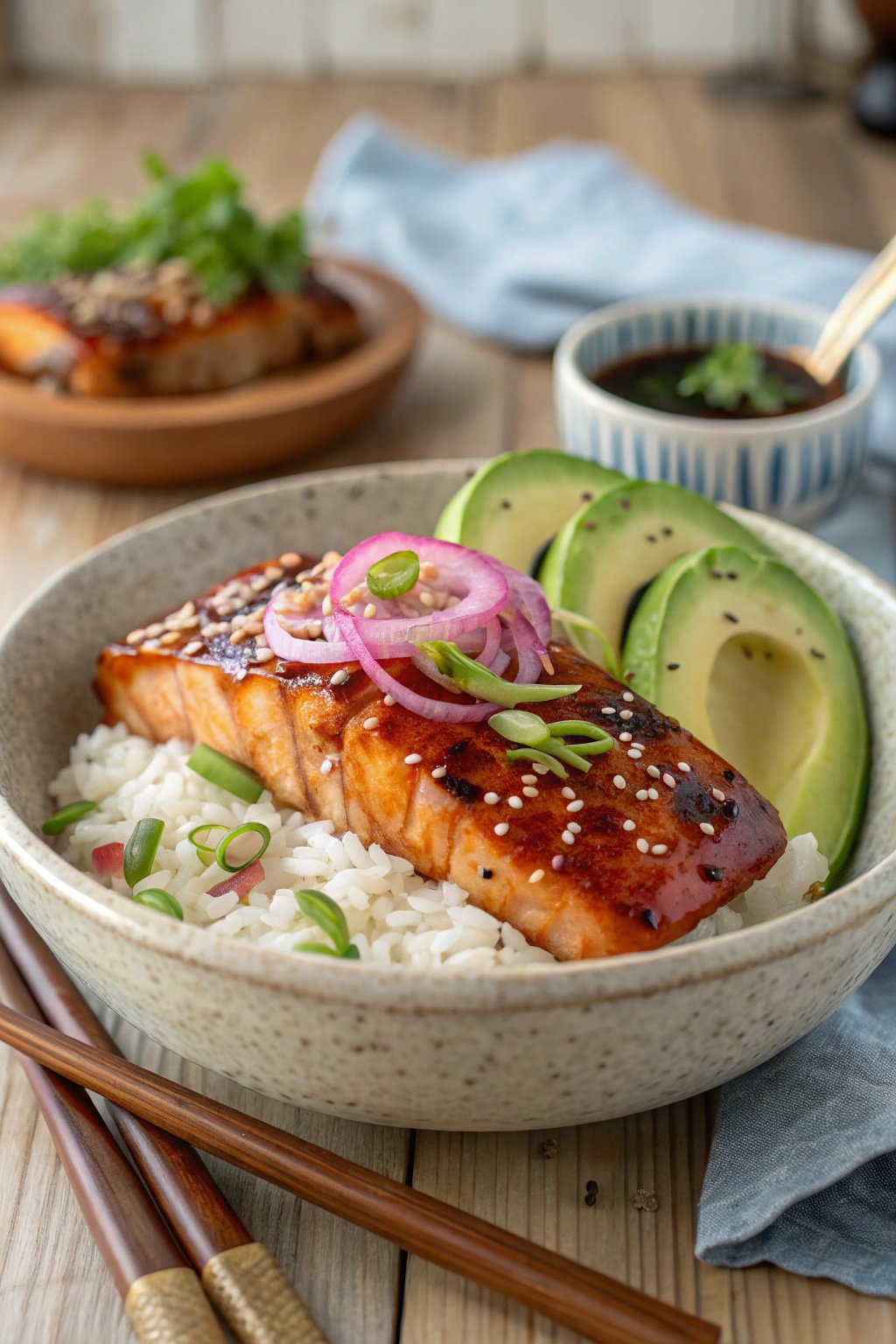 Spicy-Sweet Honey Sriracha Salmon Bowls Recipe