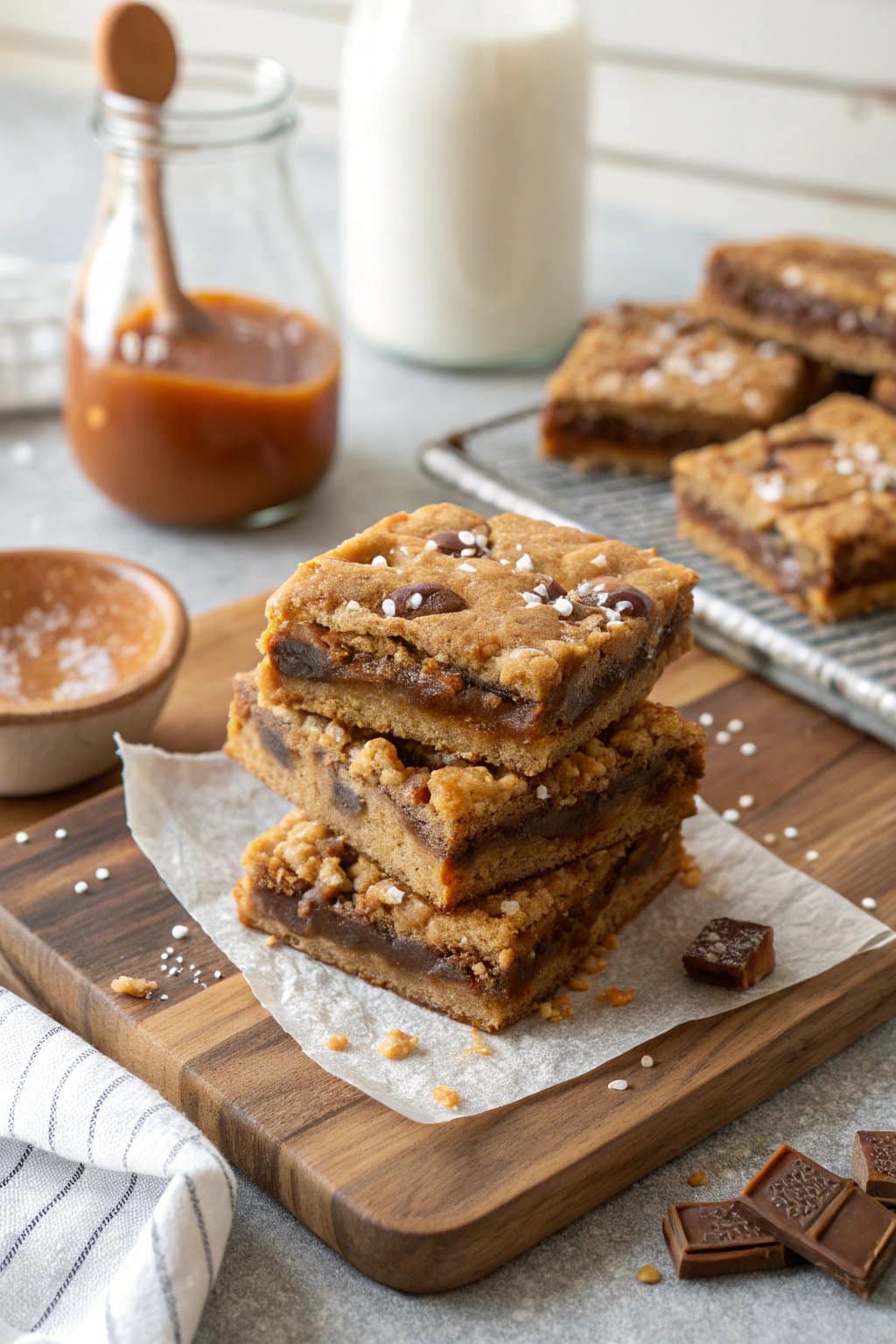 Decadent Salted Caramel Cookie Bars Recipe