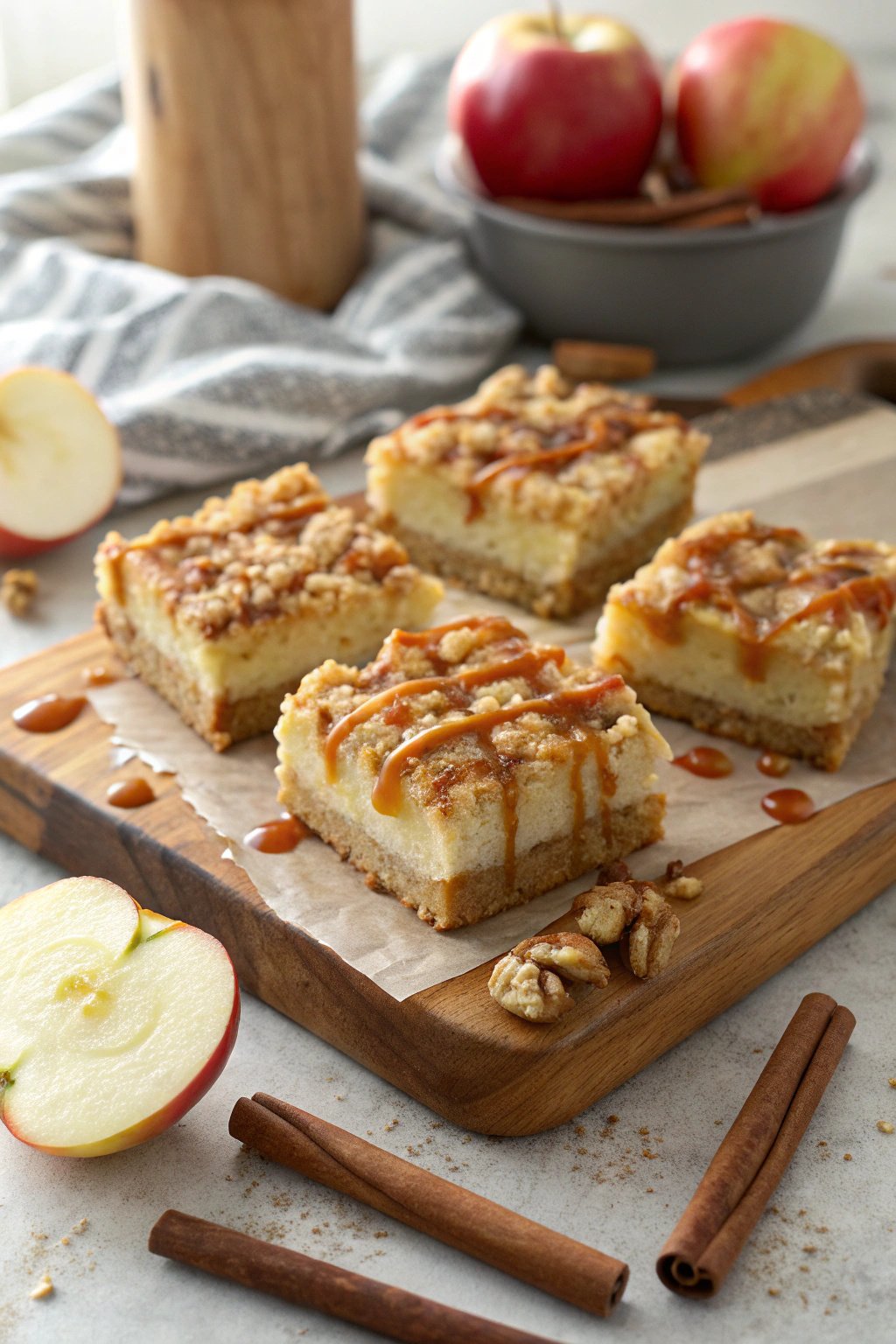 Grandma's Secret Caramel Apple Cheesecake Bars Recipe