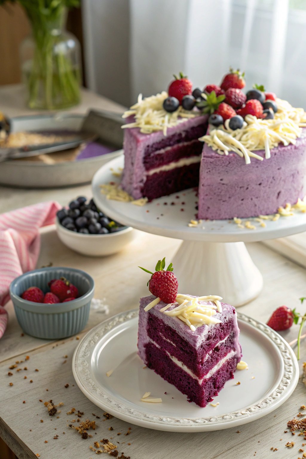 Purple Velvet Cake With Cream Cheese Frosting Recipe