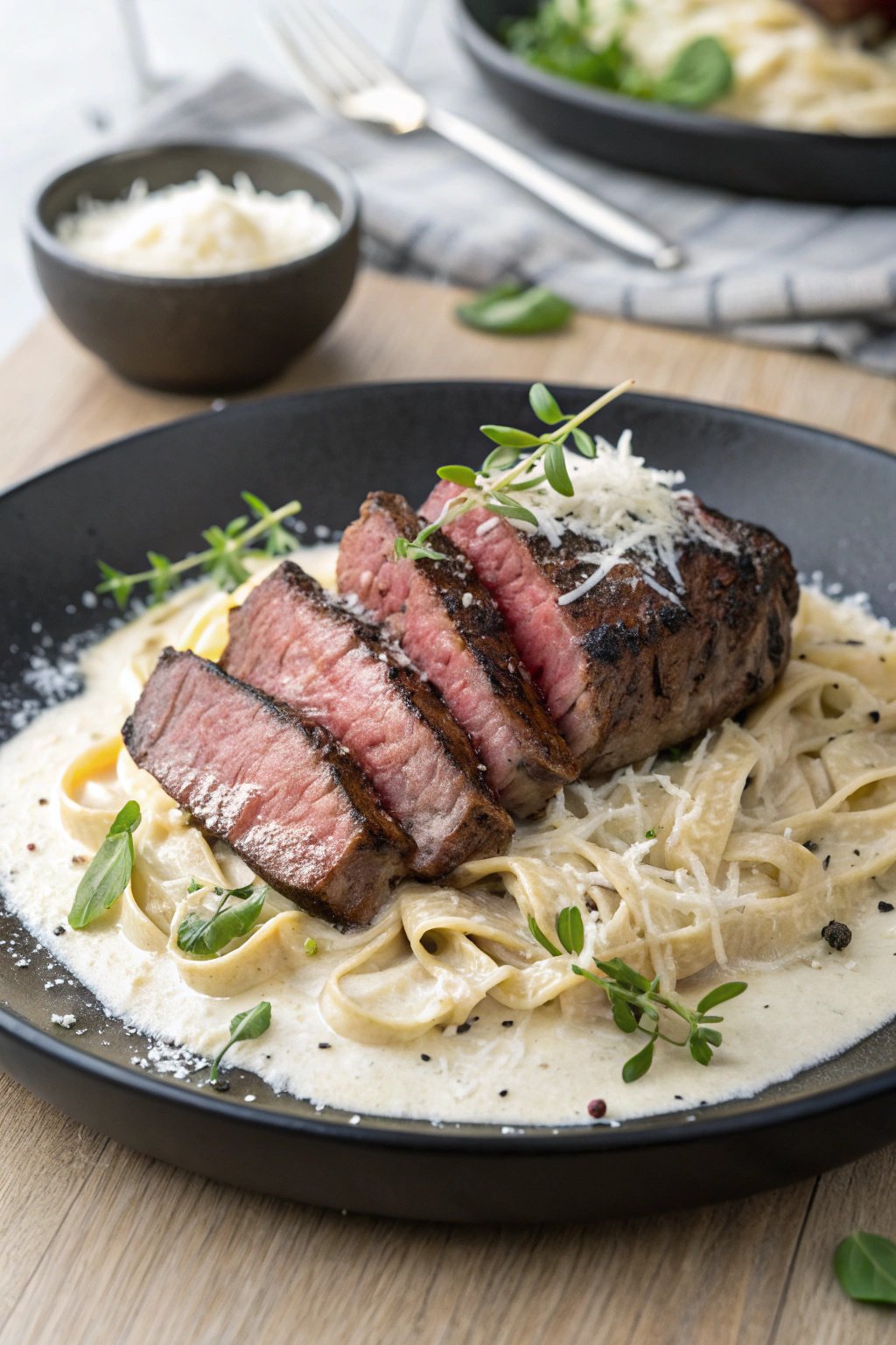 Tender Steak Meets Creamy Pasta Recipe