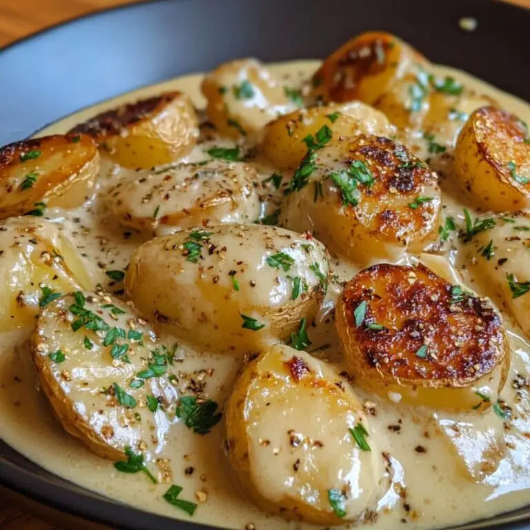 Creamy Garlic Sauce Baby Potatoes Recipe