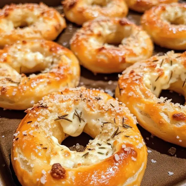 Rosemary Parmesan Pretzels with Mozzarella Filling