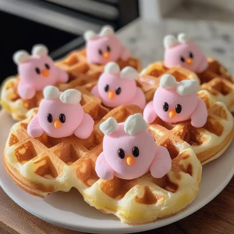 Peep-Inspired Marshmallow Waffles Recipe