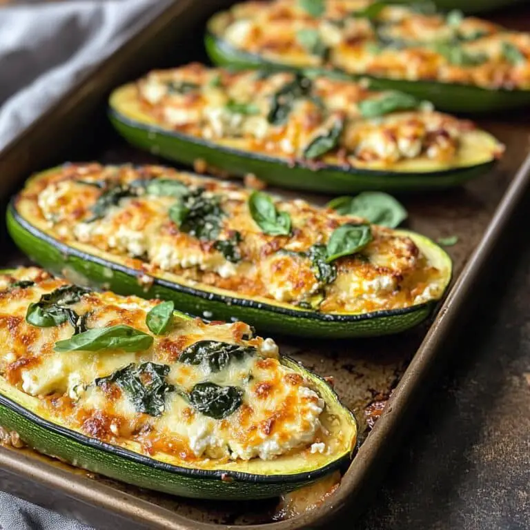 Stuffed Zucchini Boats with Ricotta and Spinach Recipe