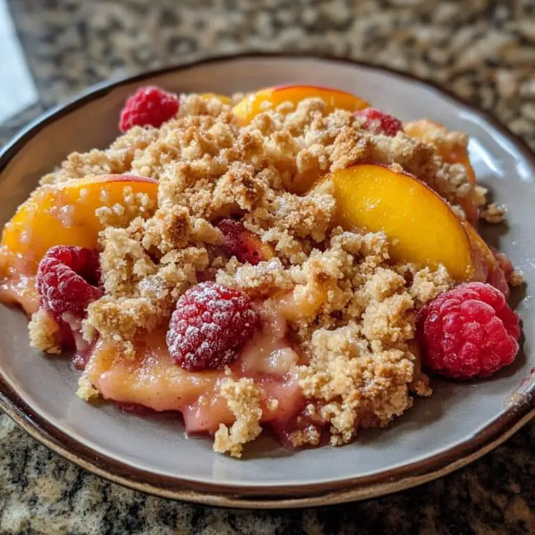 Peach and Raspberry Crumble
