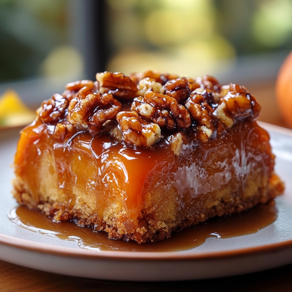 Praline Upside-Down Pumpkin Cake Recipe