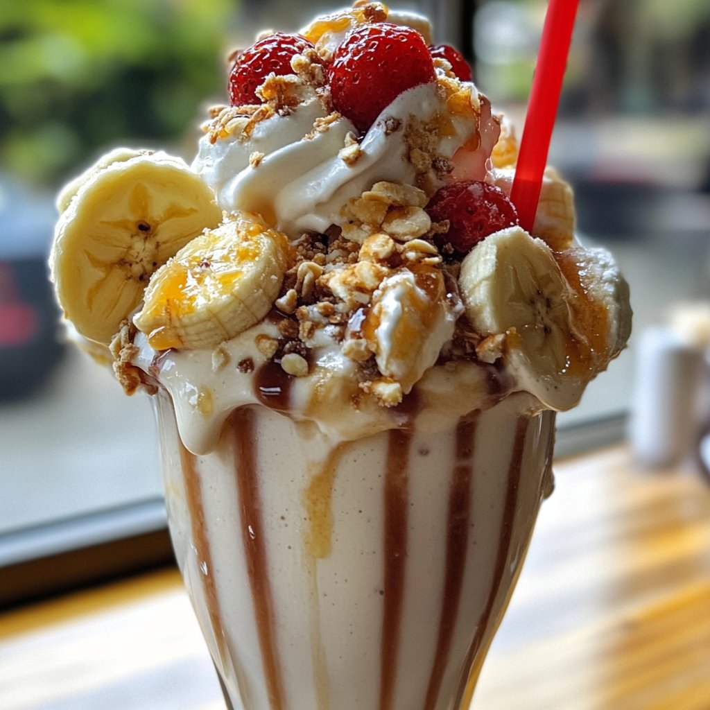 Ultimate Banana Split Milkshakes