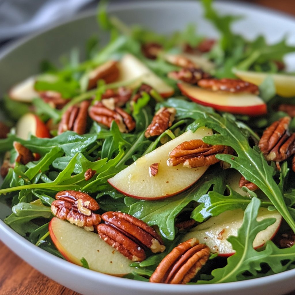 Arugula Apple Salad with Maple Pecans