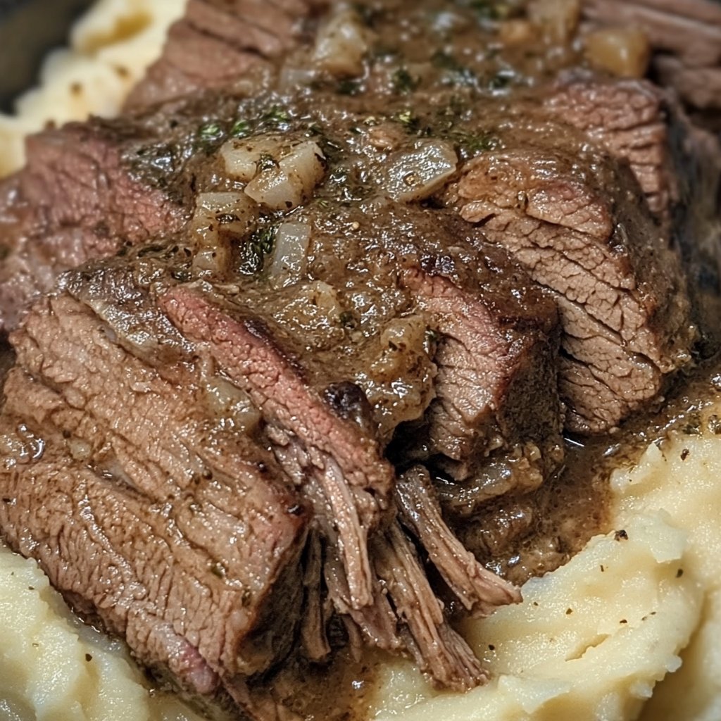 Pot Roast over Mashed Potatoes