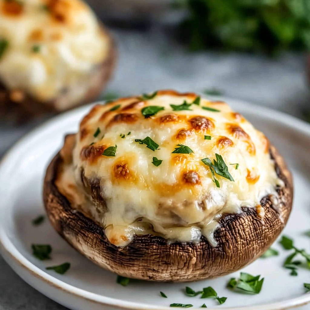 Turkey and Cheese Stuffed Mushrooms