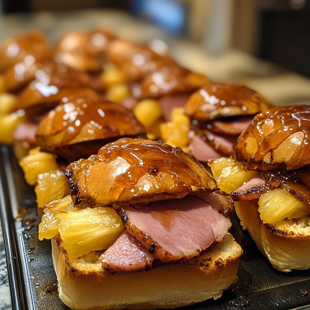 Pineapple Glazed Ham Sliders