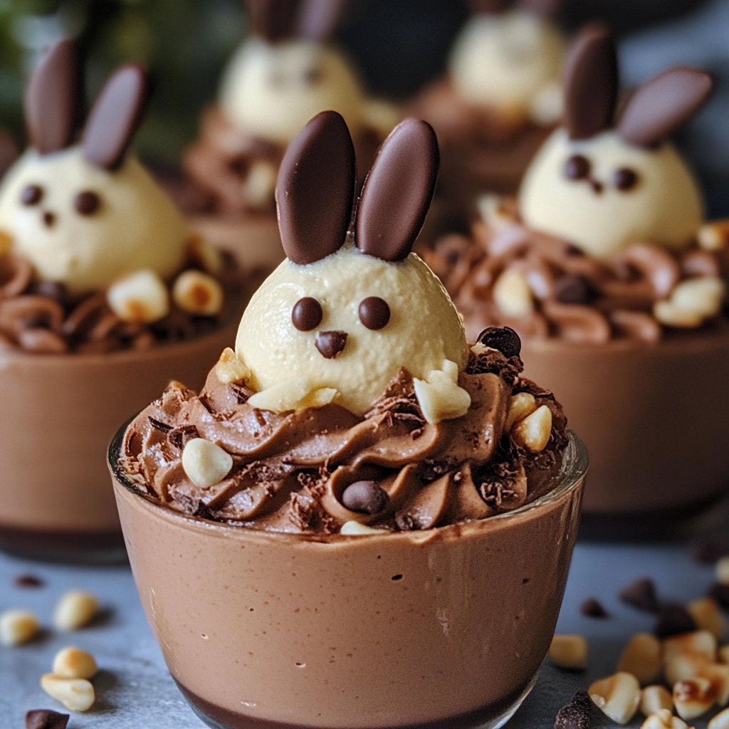 Chocolate Bunny Mousse Cups