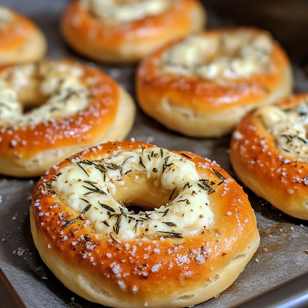 Rosemary Parmesan Pretzels with Mozzarella Filling