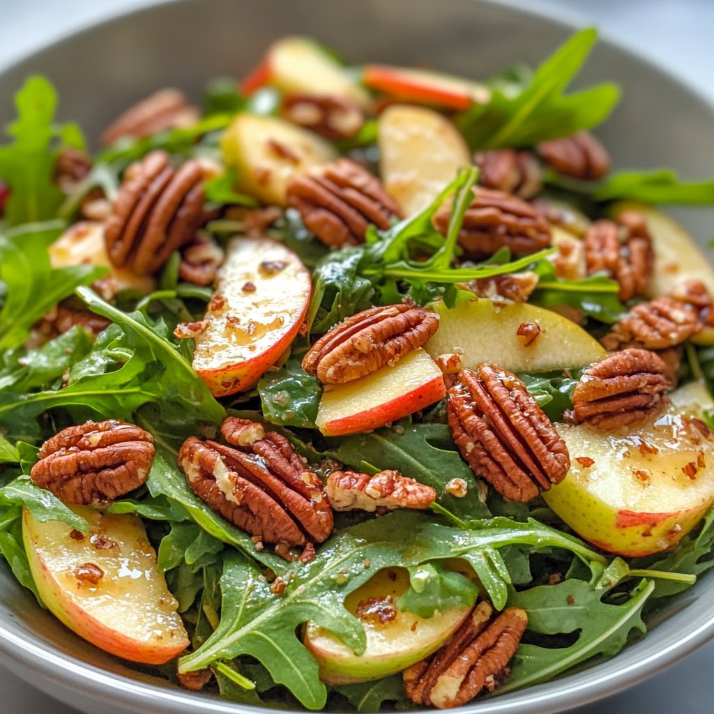 Arugula Apple Salad with Maple Pecans