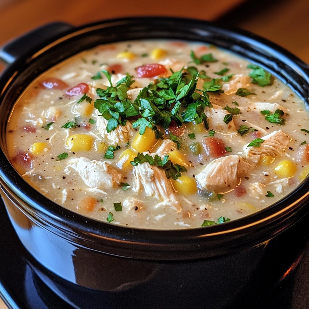 Creamy Crockpot White Chicken Chili