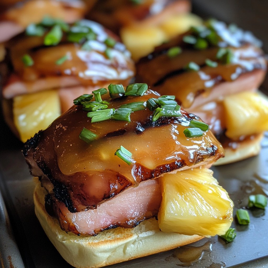 Pineapple Glazed Ham Sliders