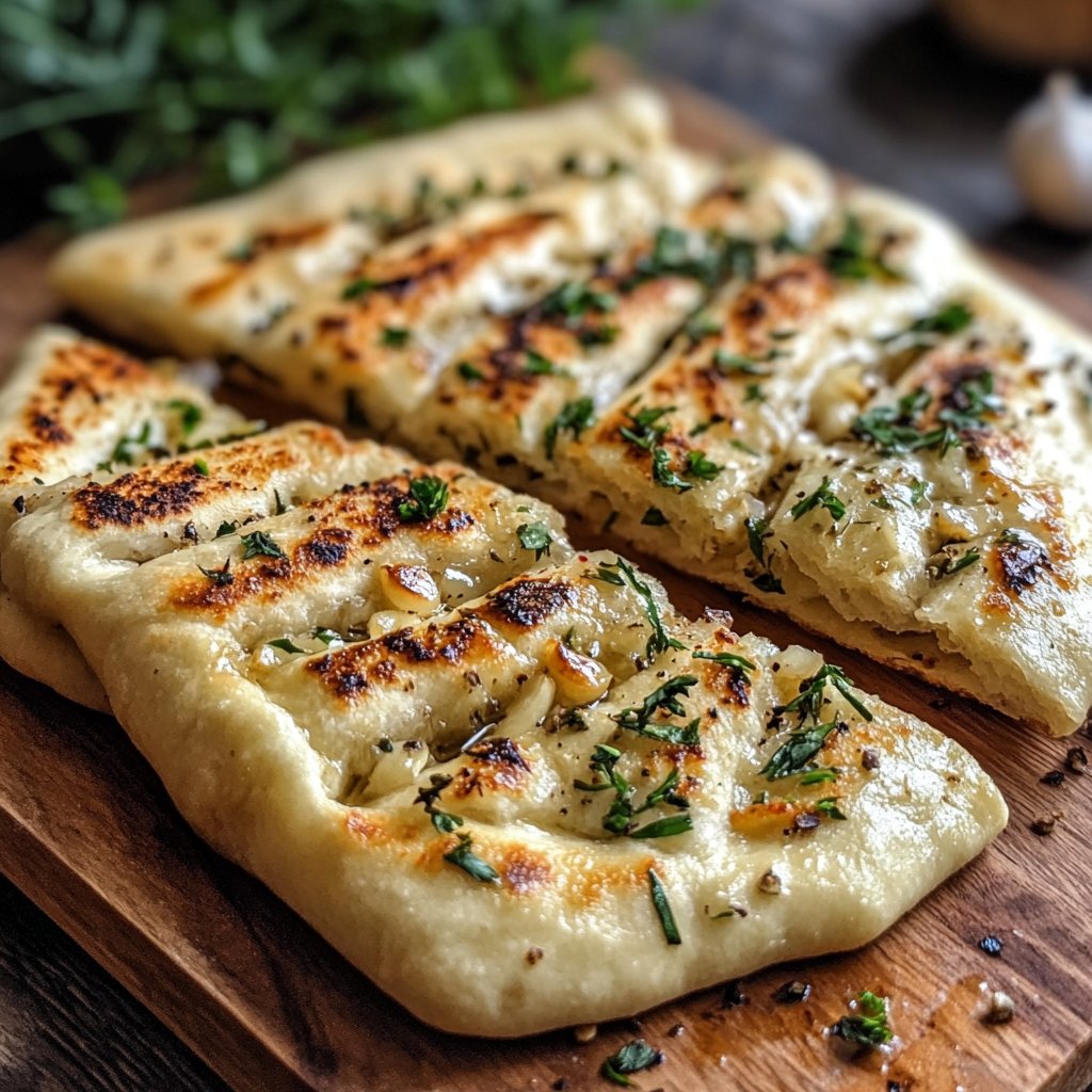 Air Fryer Garlic Flatbread - Quick & Delicious