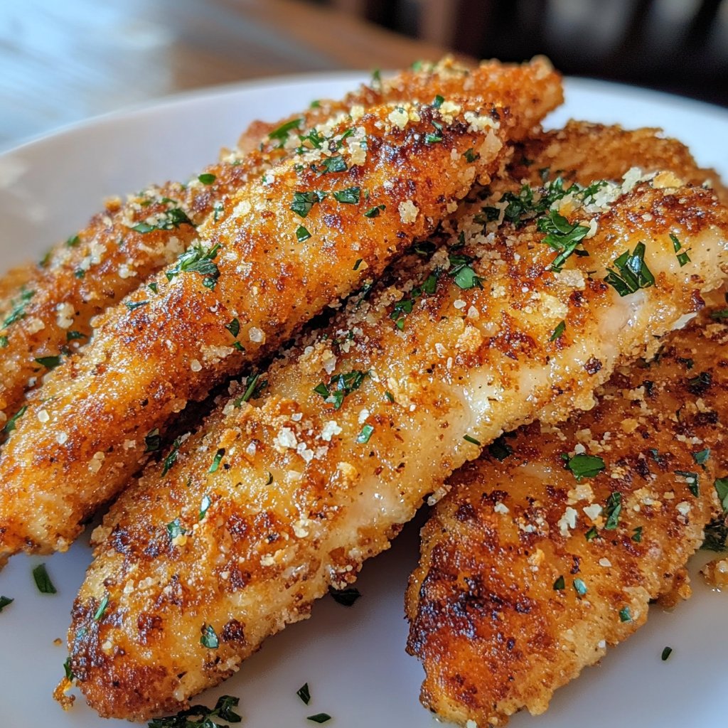 Garlic Parmesan Chicken Tenders Recipe - Delicious & Easy